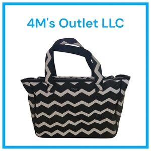 Thirty-One Black and White Cosmetic Bag Chevron Pattern